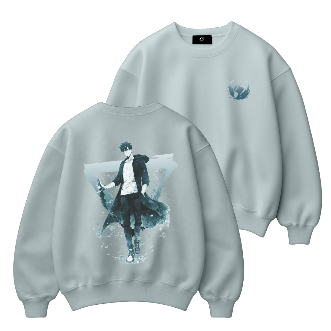 Unisex ghost Walker -   Premium Heavyweight Boxy Crewneck
