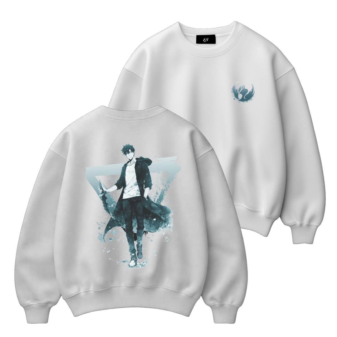 Unisex ghost Walker -   Premium Heavyweight Boxy Crewneck