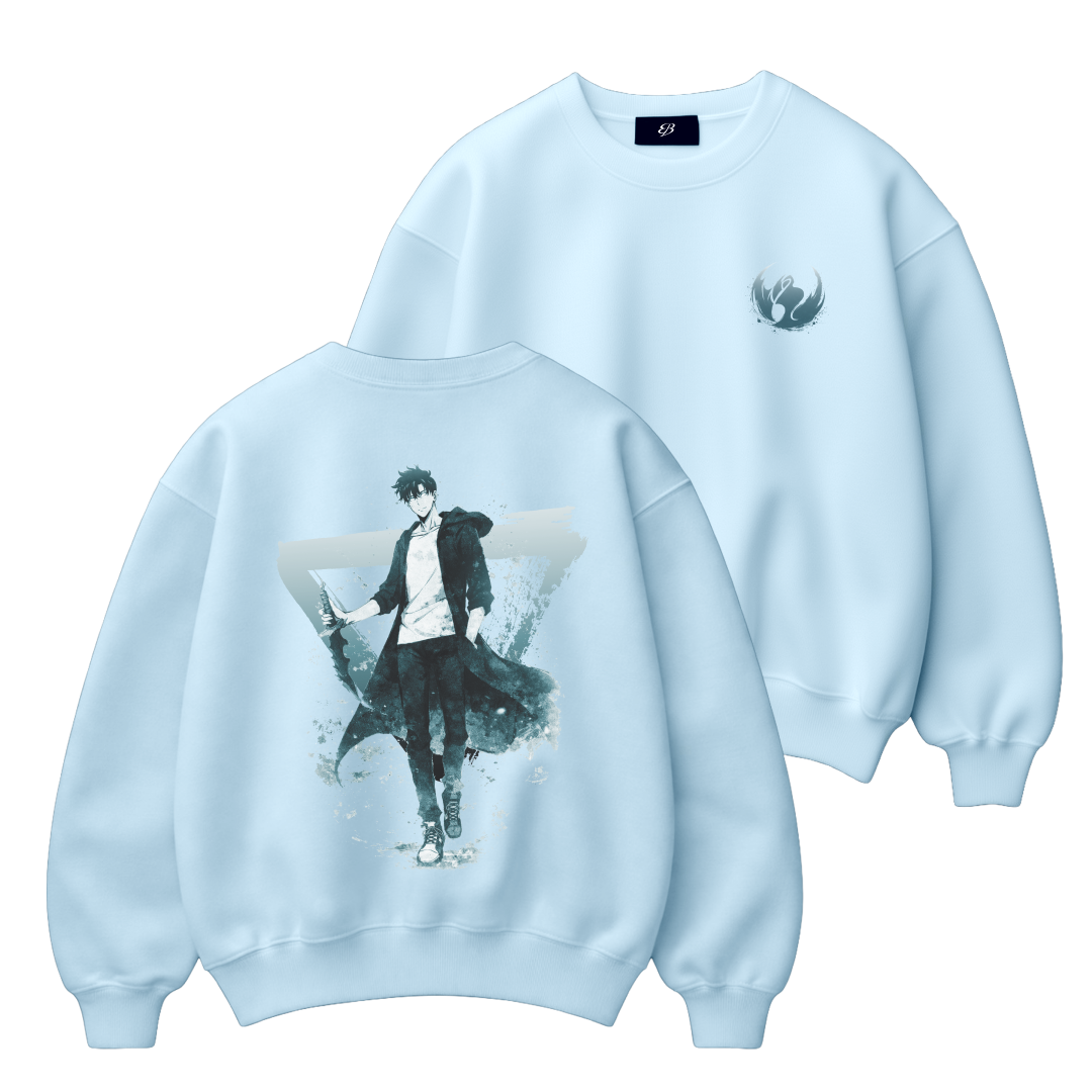 Unisex ghost Walker -   Premium Heavyweight Boxy Crewneck